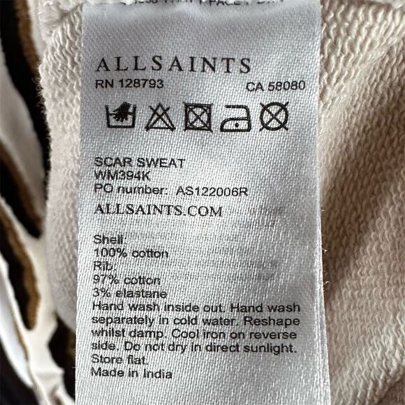 AllSaints Women's Animal Print Crew Neck Sweatshirt Beige Size S - Picture 5 of 5